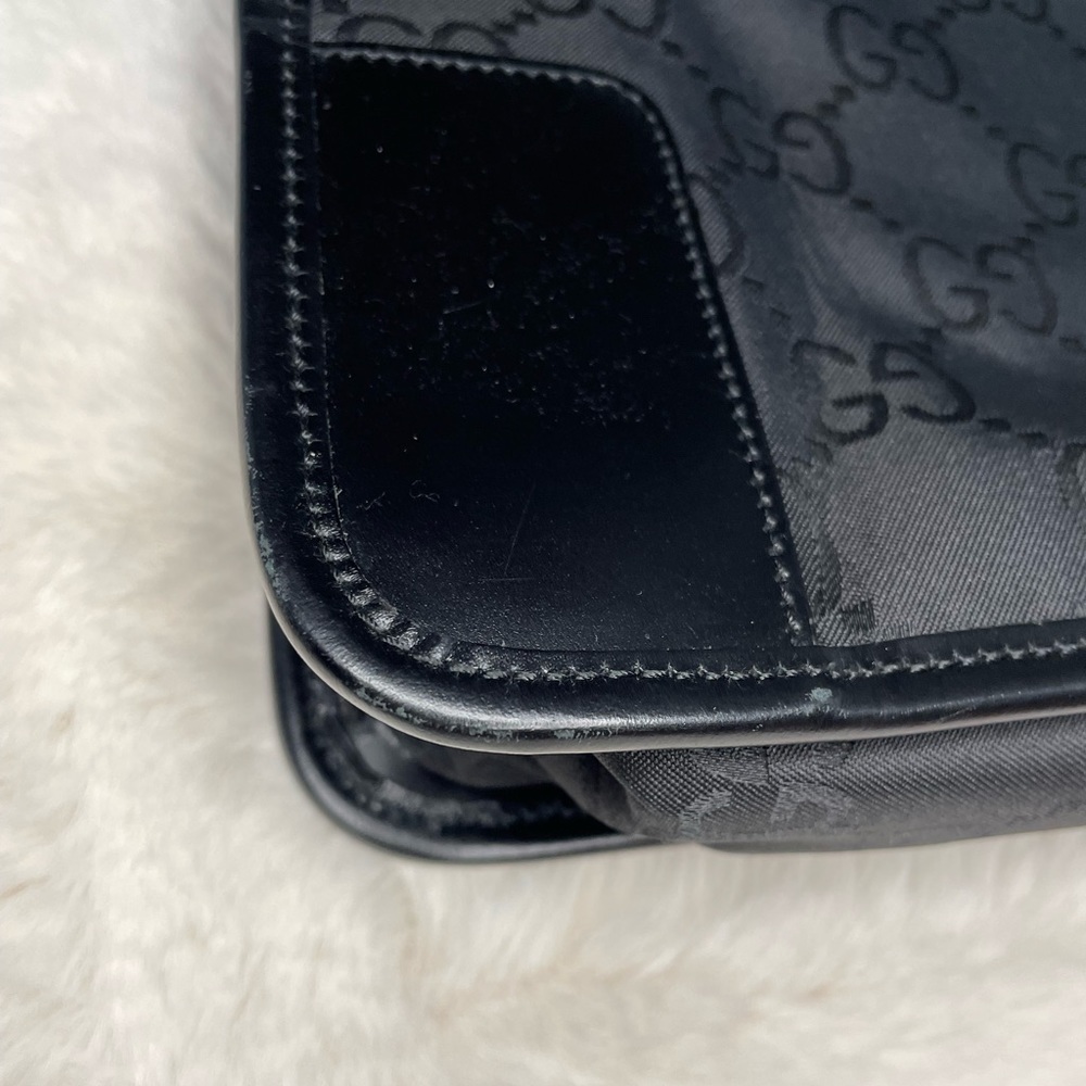 Gucci Black Monogram Hobo Adjustable Shoulder Bag - image 2